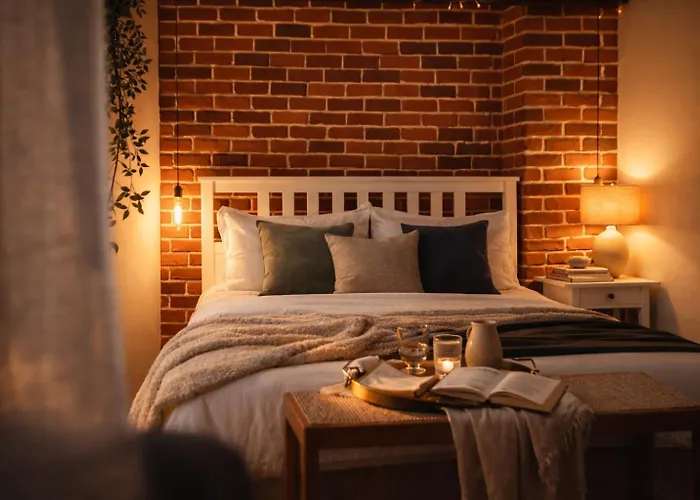 아파트 Industrial Brick With King Bed -