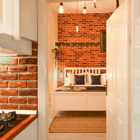 Industrial Brick With King Bed - Daire Bükreş