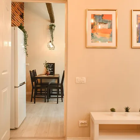 Apartment Industrial Brick With King Bed -